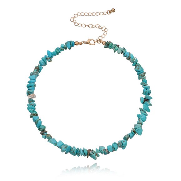 Western Southwestern Turquoise Beaded Boho Choker Necklace NEW - Picture 4 of 7